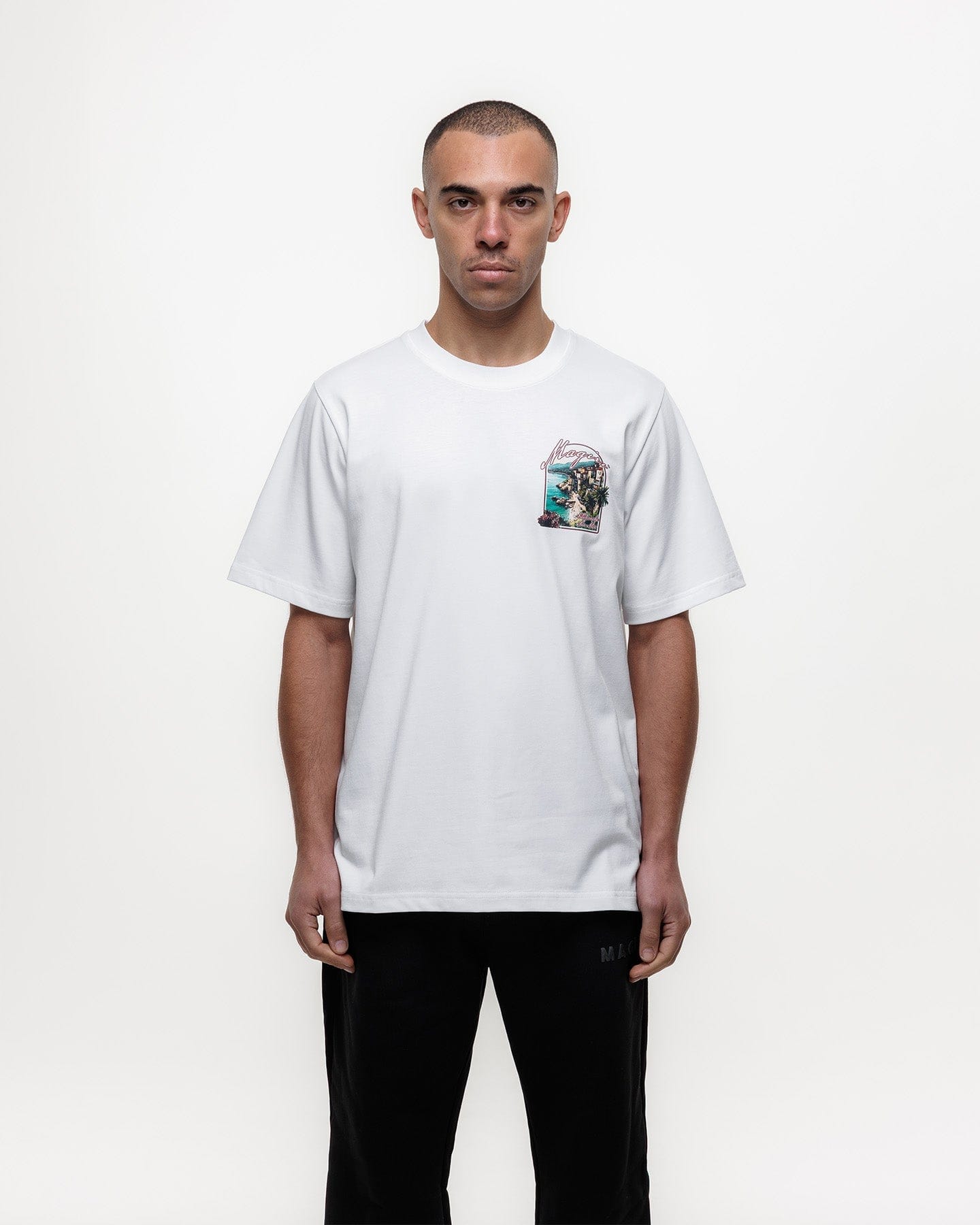 Magiri Sur Mur Printed T-Shirt 'White' — White — Size S — Top View