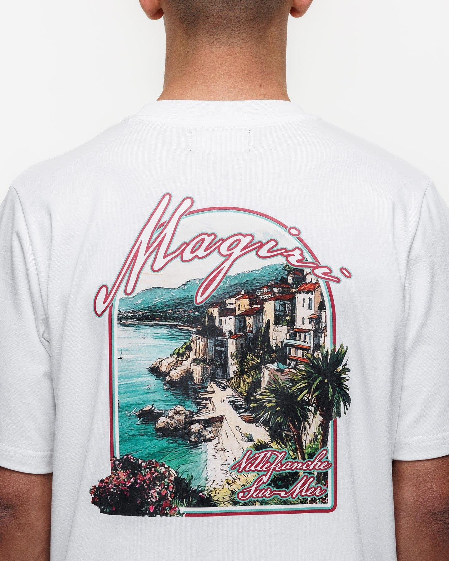 Magiri Sur Mur Printed T-Shirt 'White' — White — Size S — Lifestyle View