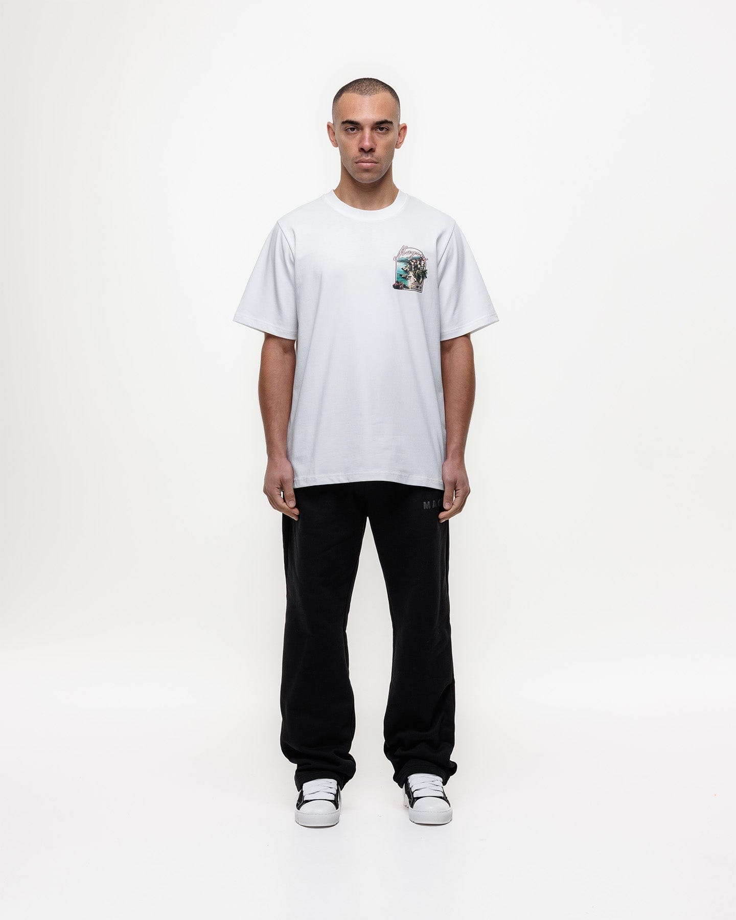 Magiri Sur Mur Printed T-Shirt 'White' — White — Size S — Back View