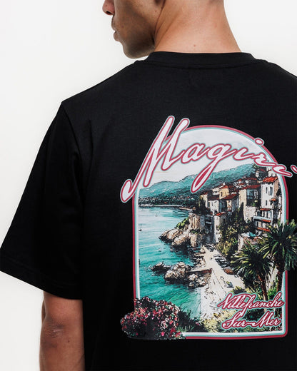 Magiri Sur Mur Printed T-Shirt 'Black' — Black — Size S — Lifestyle View