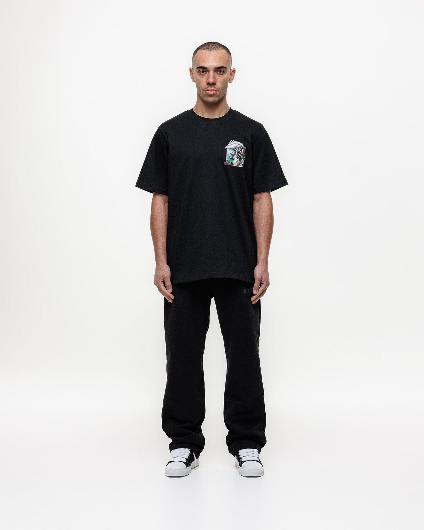 Magiri Sur Mur Printed T-Shirt 'Black' — Black — Size S — Back View