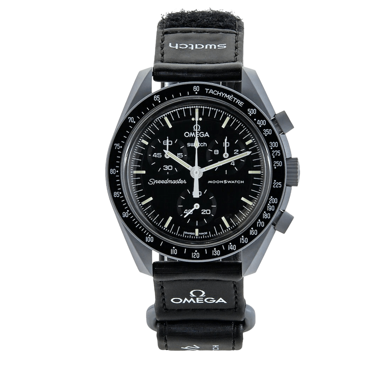 Swatch x Omega Bioceramic Moonswatch Mission to the Moon — Front View