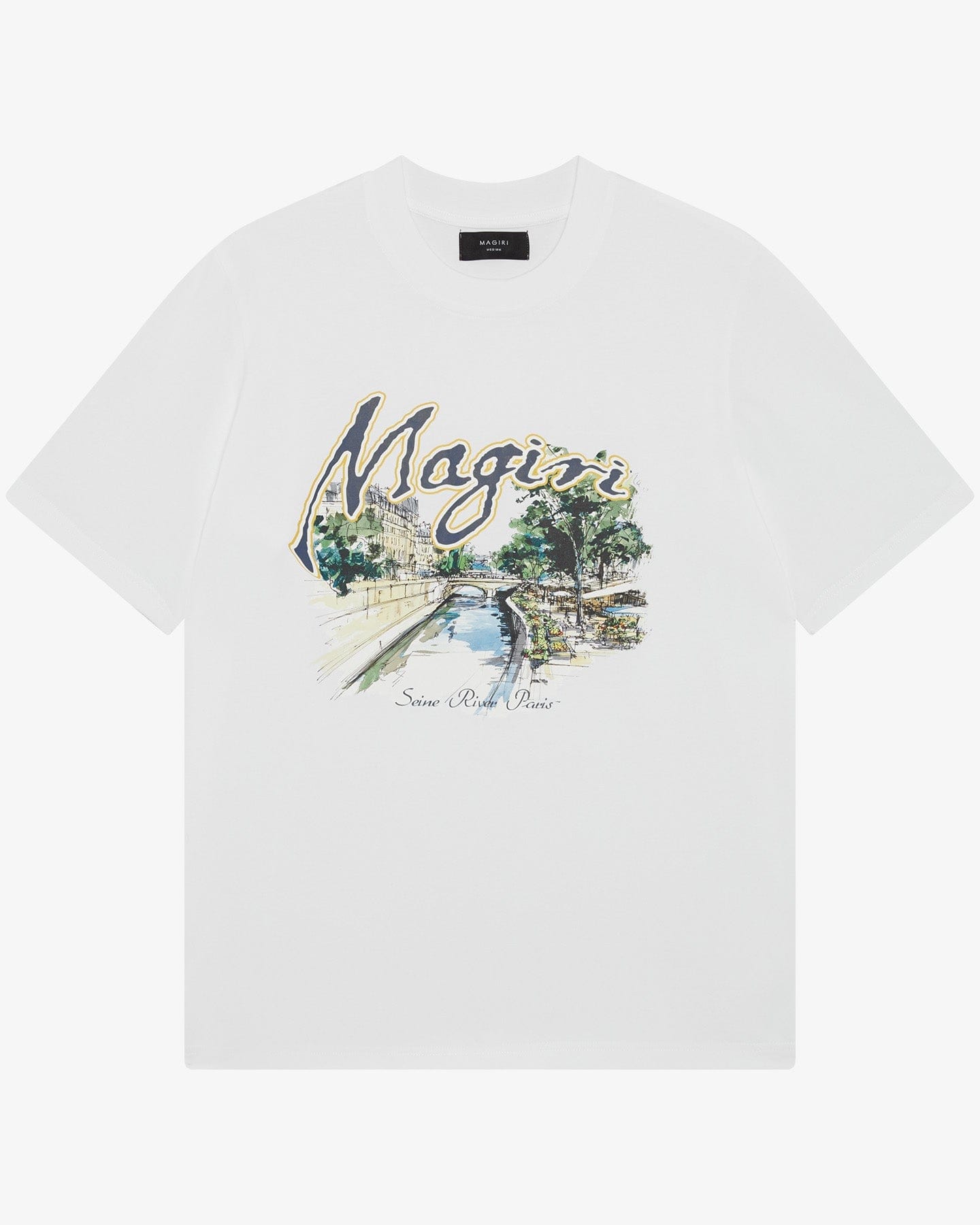 Magiri Seine River Printed T-Shirt 'White' — White — Size S — Front View
