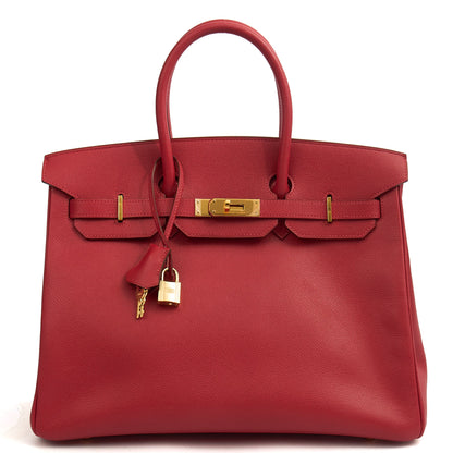 Hermes Birkin 35 in Rouge Casaque, Epsom Leather — Alternate View 23