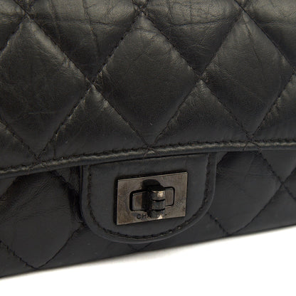 Chanel Purse Flap Wallet in Black, Crinkled Calfskin Leather — Lifestyle View