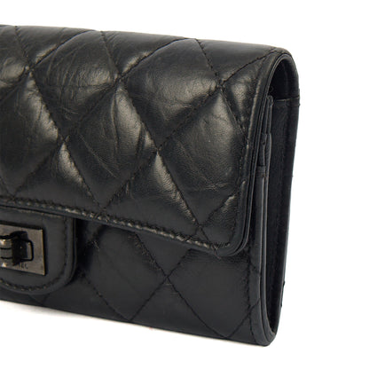 Chanel Purse Flap Wallet in Black, Crinkled Calfskin Leather — Alternate View 7