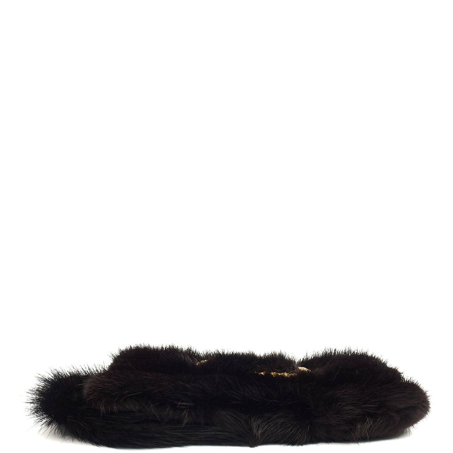 Gucci F/W 2004 Runway Mink Fur Dragon Pearl Black Clutch — Detail View