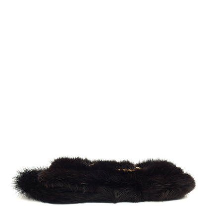 Gucci F/W 2004 Runway Mink Fur Dragon Pearl Black Clutch — Detail View