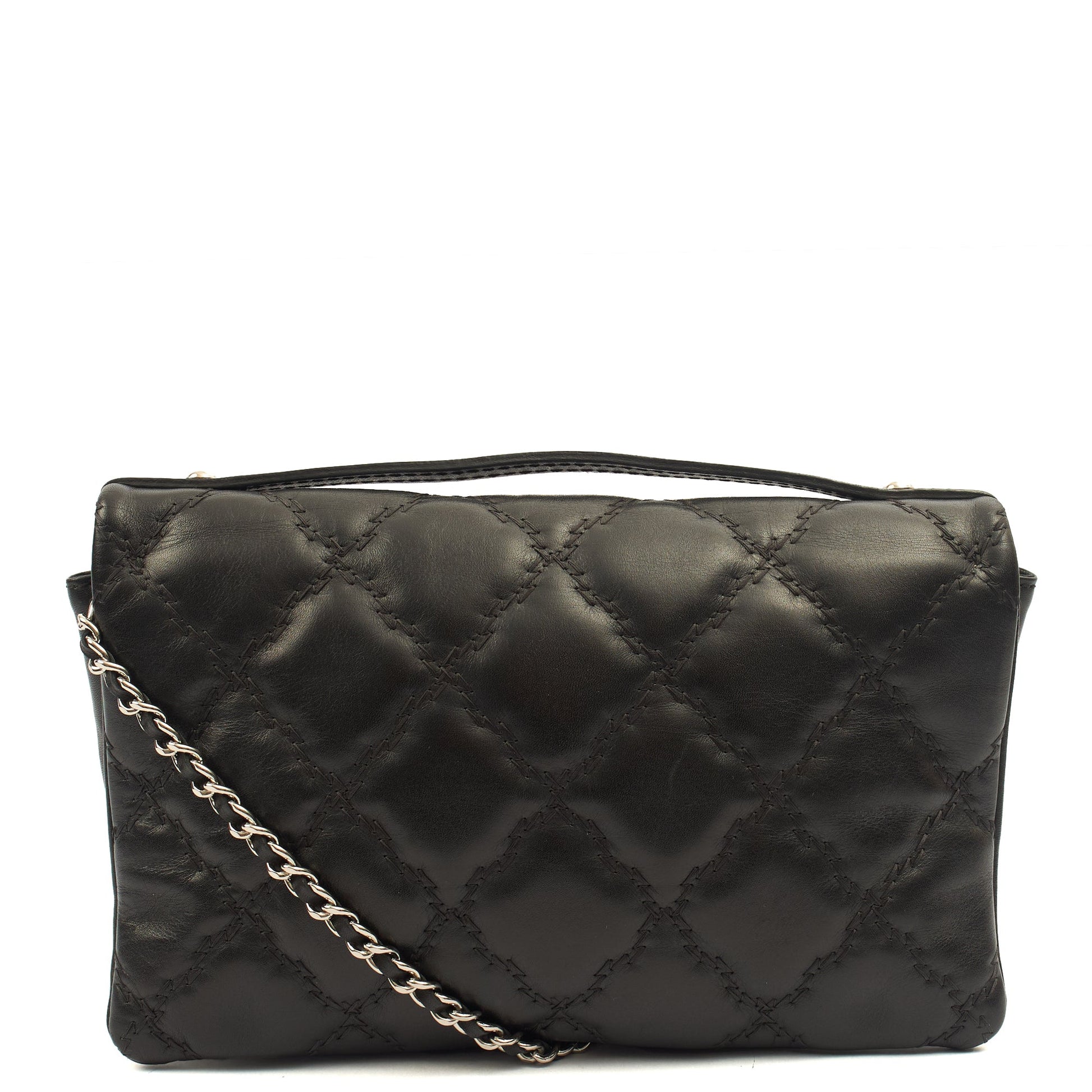 Chanel Cross Body Flap Bag in Black, Calfskin Leather — Alternate View 11