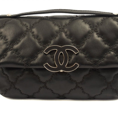Chanel Cross Body Flap Bag in Black, Calfskin Leather — Lifestyle View