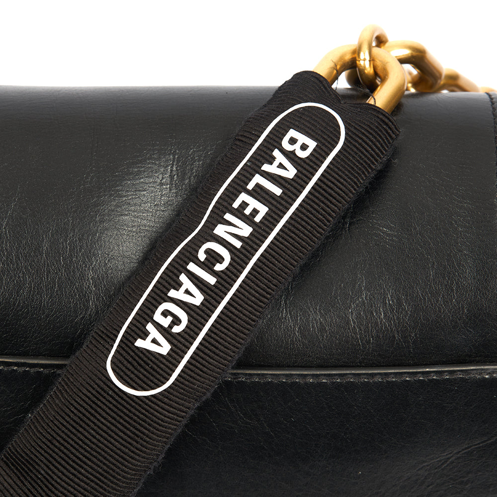 Balenciaga Shoulder Bag Downtown - Small in Black, Veau (Calfskin) — Alternate View 7