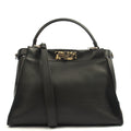 Fendi Top Handle Peekaboo - Medium in Black, Leather — Front View
