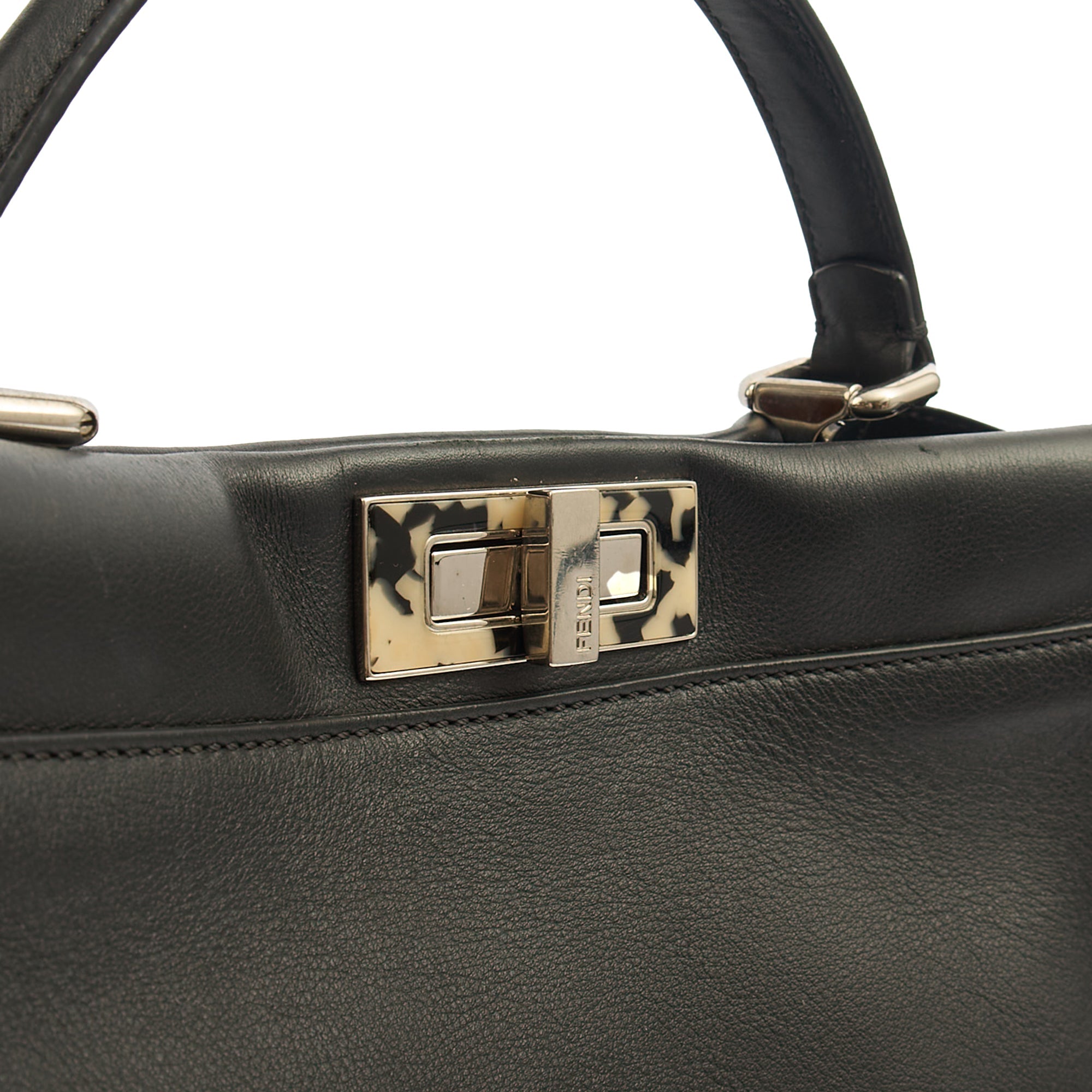 Fendi Top Handle Peekaboo - Medium in Black, Leather — Lifestyle View