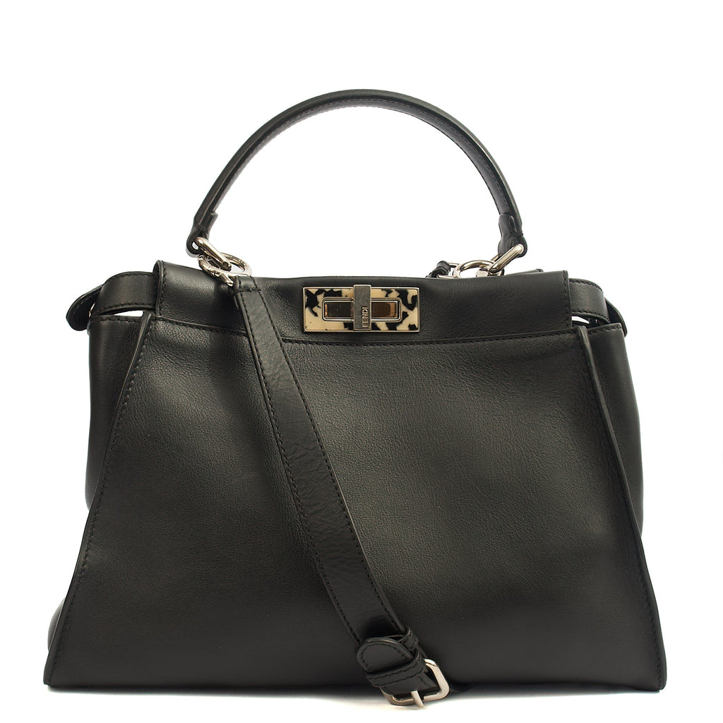 Fendi Top Handle Peekaboo - Medium in Black, Leather — Alternate View 9
