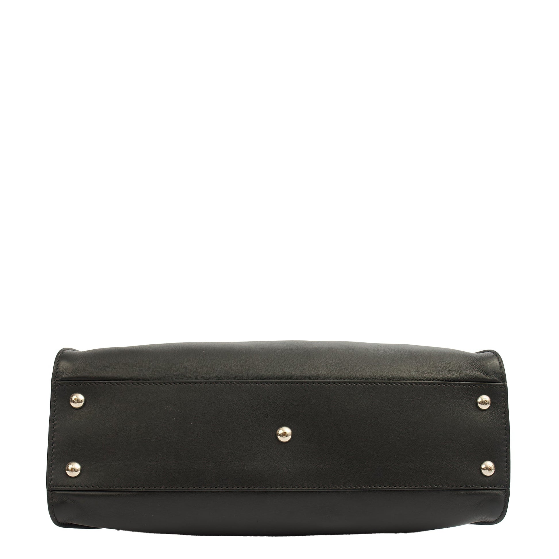 Fendi Top Handle Peekaboo - Medium in Black, Leather — Top View