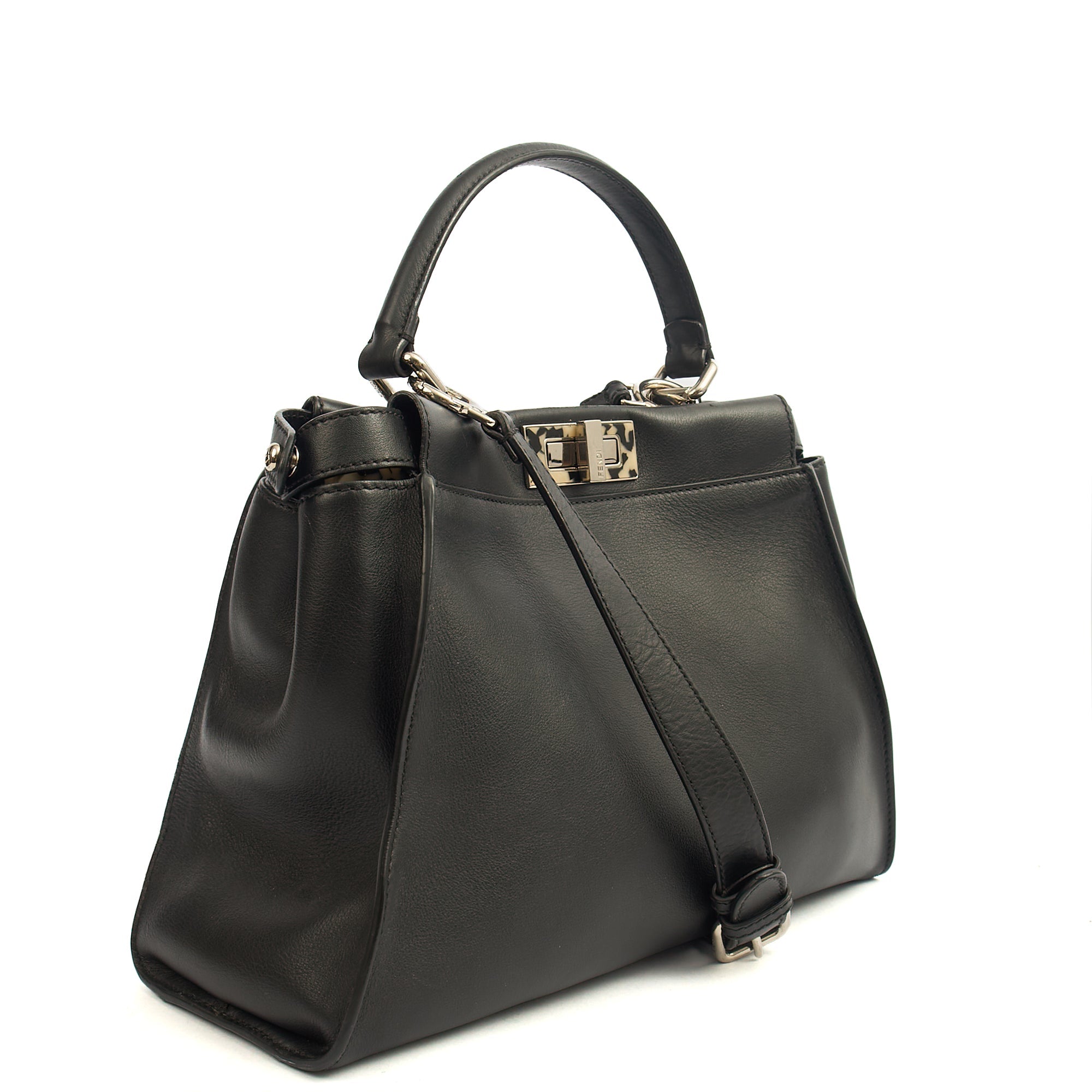 Fendi Top Handle Peekaboo - Medium in Black, Leather — Alternate View 8