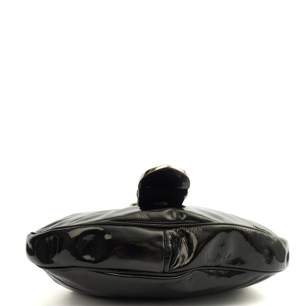 Gucci Shoulder Bag Vintage Shoulder Bag in Black, Patent Leather — Top View