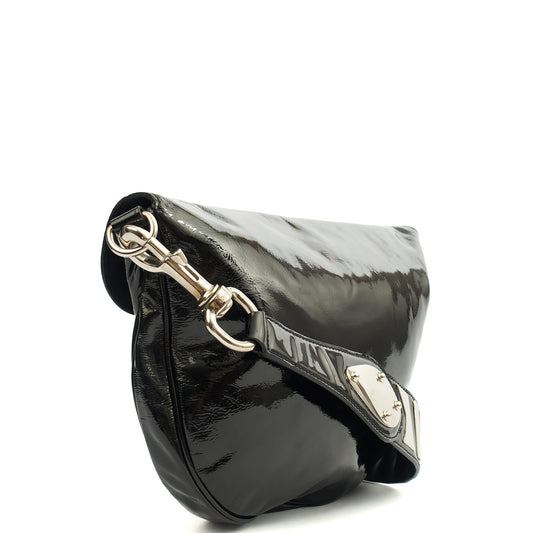 Gucci Shoulder Bag Vintage Shoulder Bag in Black, Patent Leather — Side View