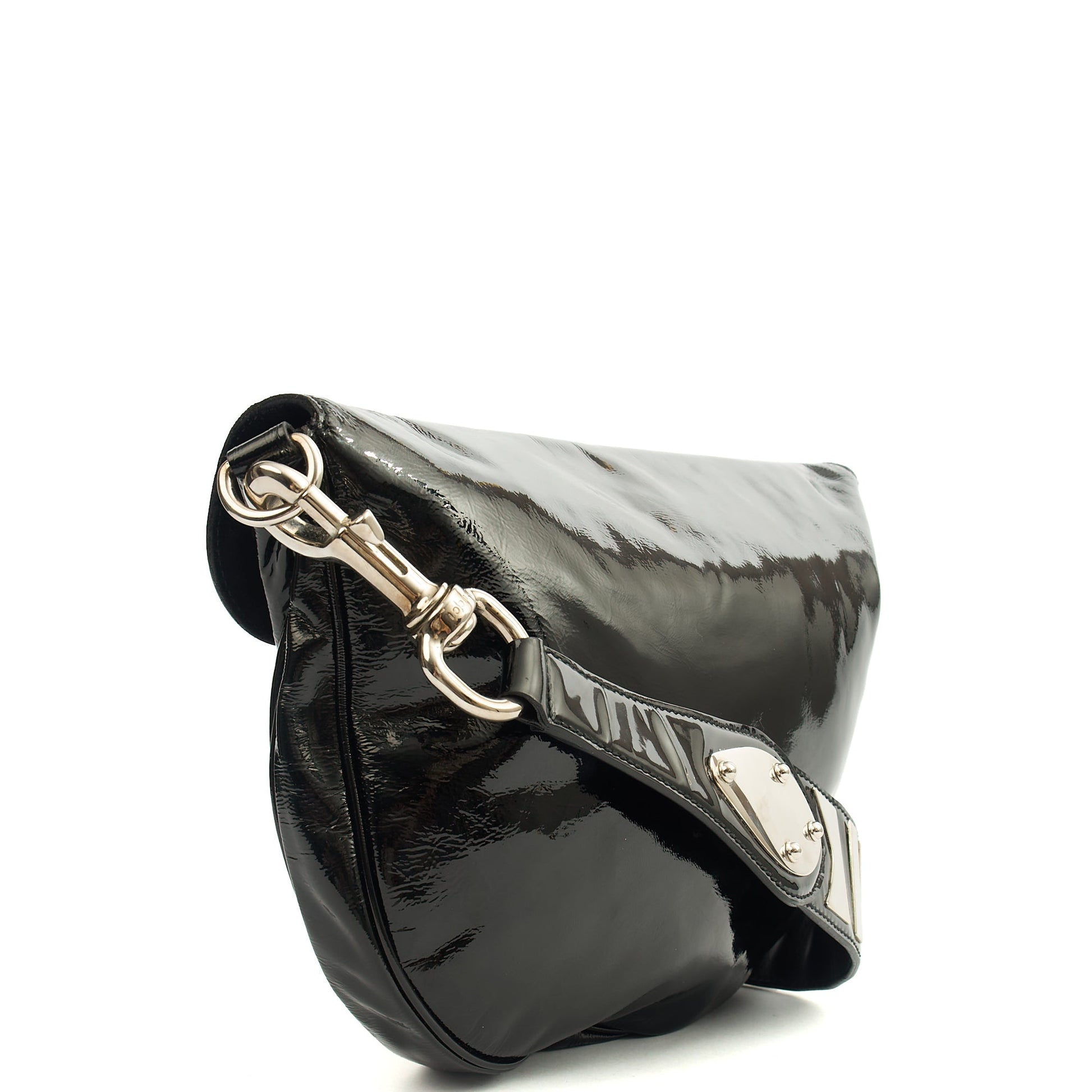 Gucci Shoulder Bag Vintage Shoulder Bag in Black, Patent Leather — Alternate View 9