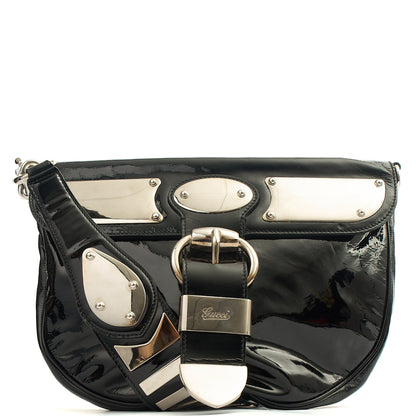 Gucci Shoulder Bag Vintage Shoulder Bag in Black, Patent Leather — Alternate View 8