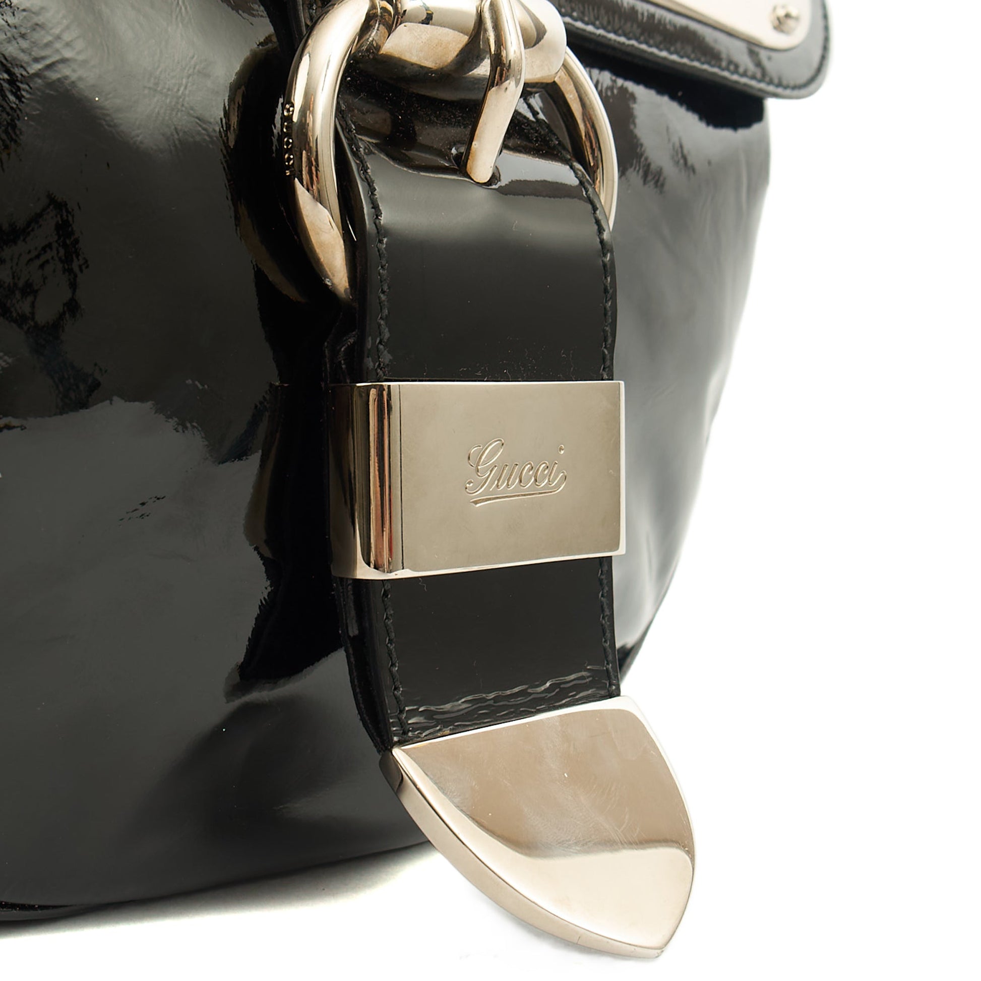 Gucci Shoulder Bag Vintage Shoulder Bag in Black, Patent Leather — Alternate View 12