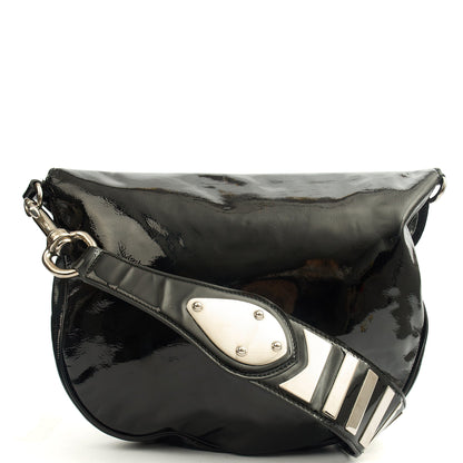 Gucci Shoulder Bag Vintage Shoulder Bag in Black, Patent Leather — Back View