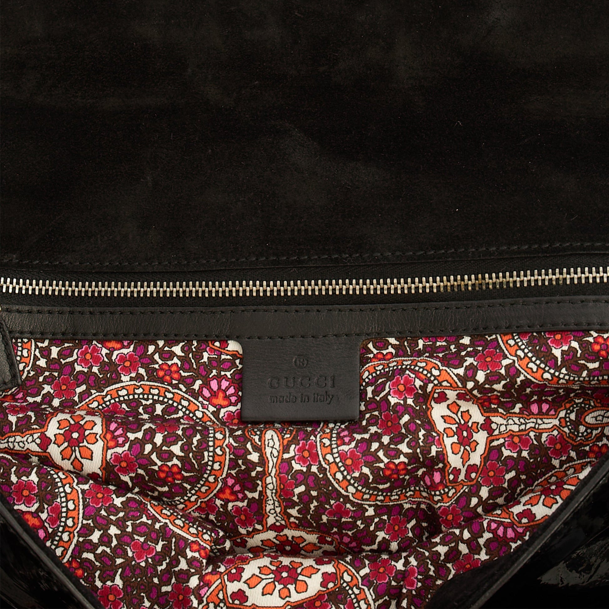 Gucci Shoulder Bag Vintage Shoulder Bag in Black, Patent Leather — Lifestyle View