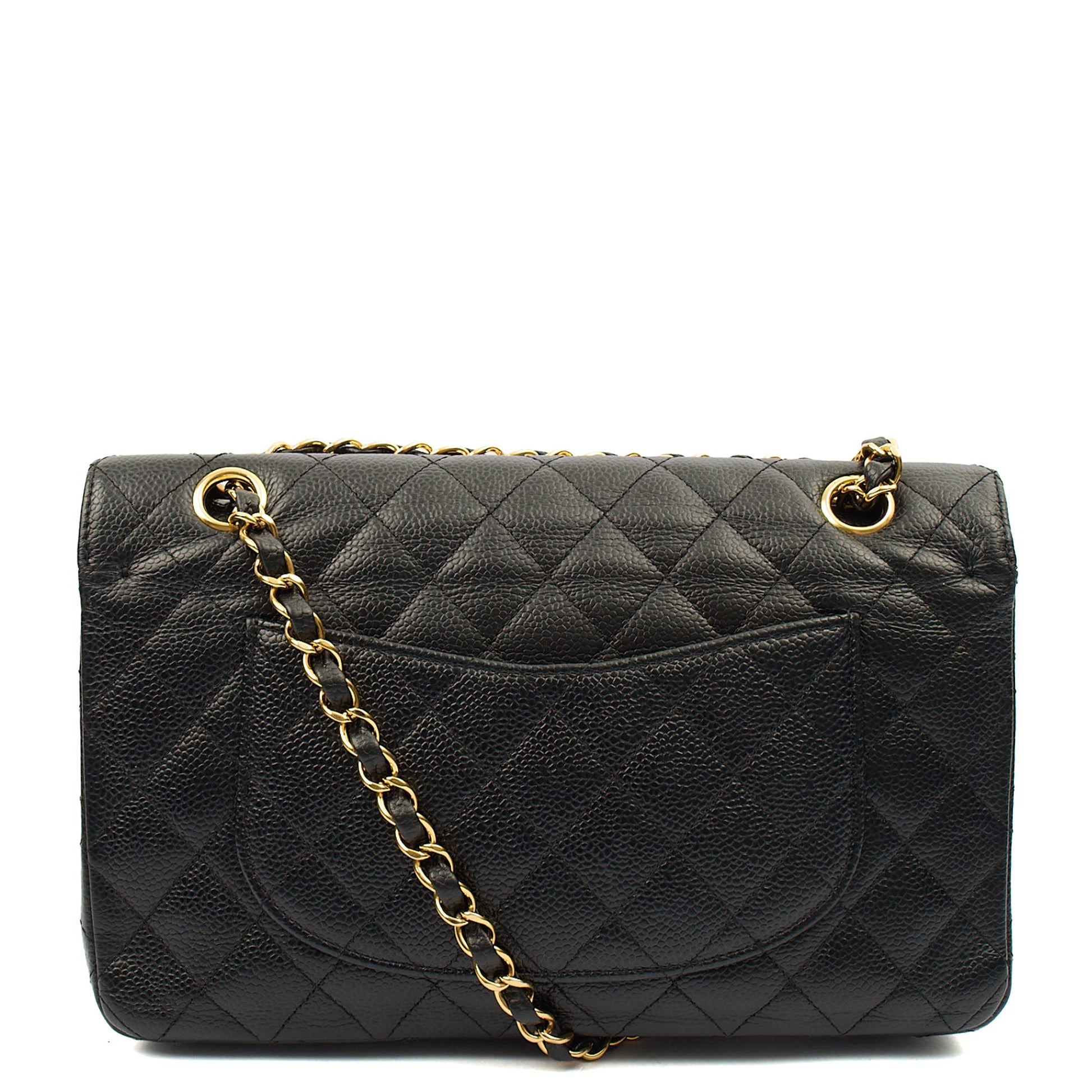 Chanel Shoulder Bag Classic Double Flap - Medium in Black, Caviar Leather — Alternate View 23