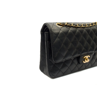 Chanel Shoulder Bag Classic Double Flap - Medium in Black, Caviar Leather — Alternate View 27