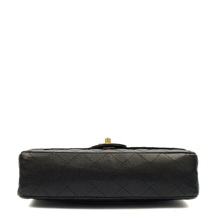 Chanel Shoulder Bag Classic Double Flap - Medium in Black, Caviar Leather — Alternate View 14