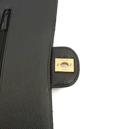 Chanel Shoulder Bag Classic Double Flap - Medium in Black, Caviar Leather — Alternate View 9