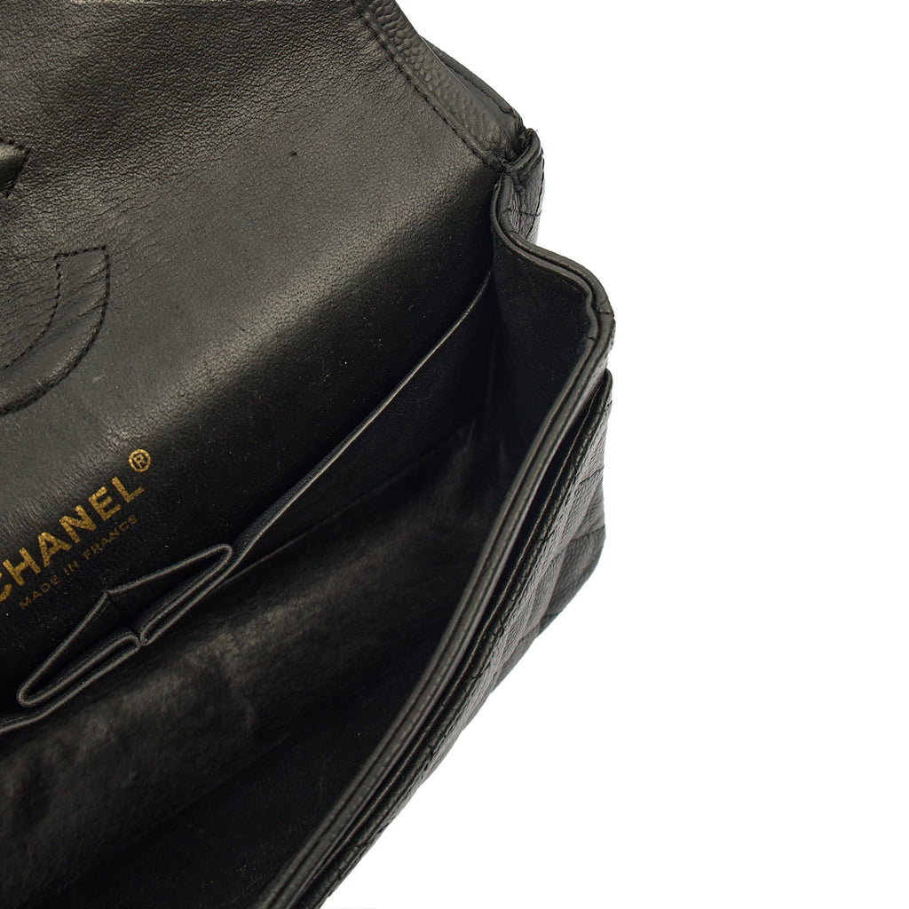 Chanel Shoulder Bag Classic Double Flap - Medium in Black, Caviar Leather — Alternate View 10