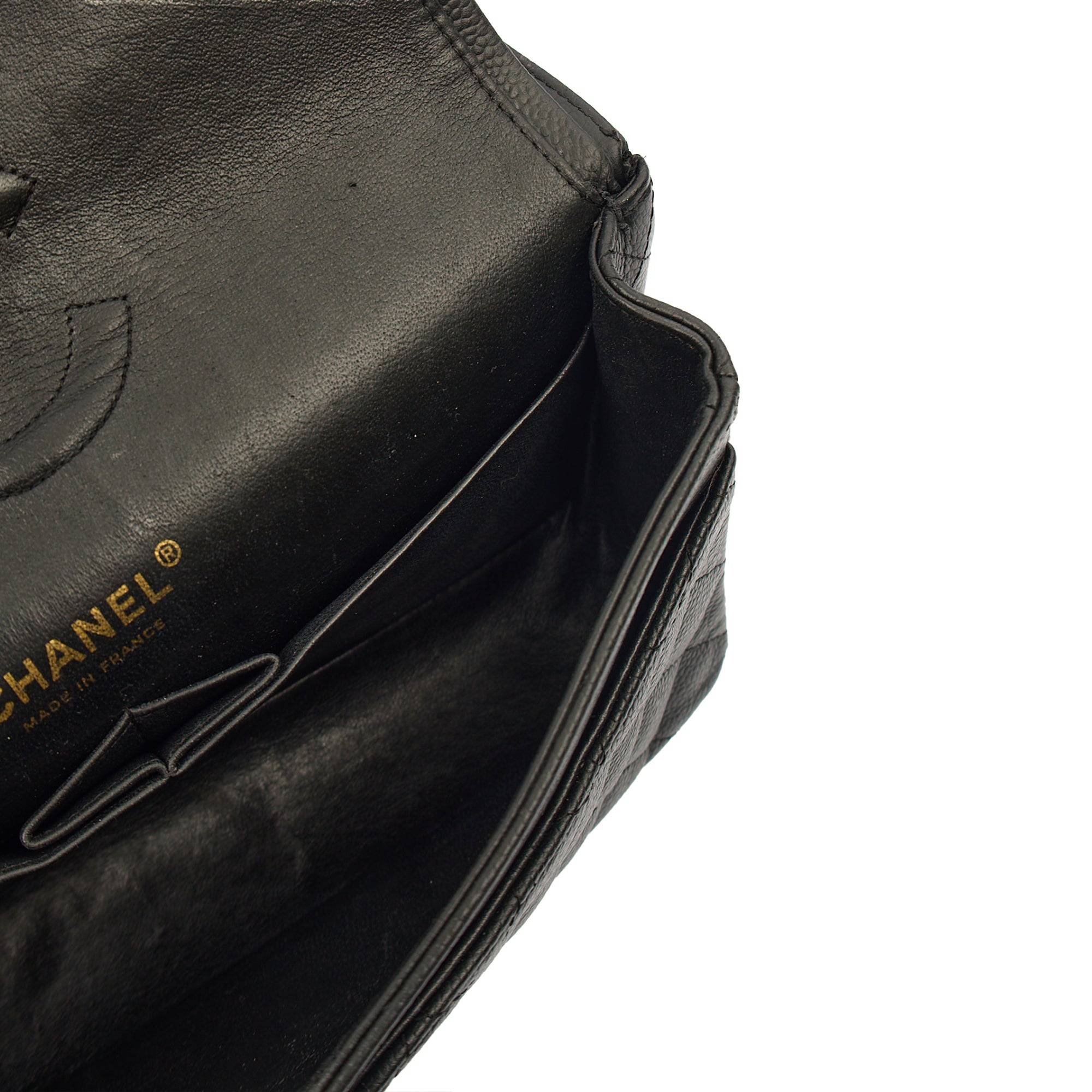 Chanel Shoulder Bag Classic Double Flap - Medium in Black, Caviar Leather — Alternate View 10