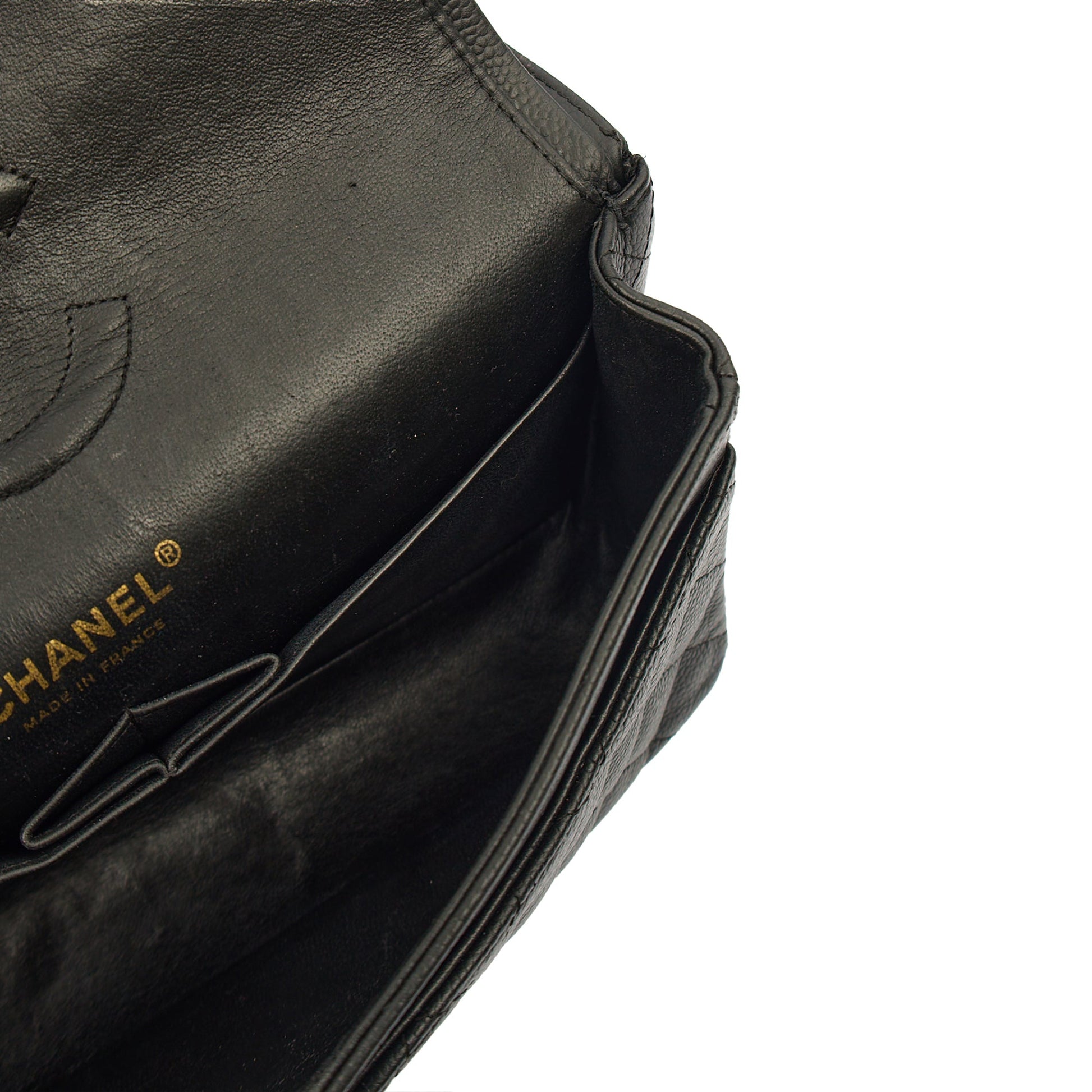 Chanel Shoulder Bag Classic Double Flap - Medium in Black, Caviar Leather — Alternate View 30