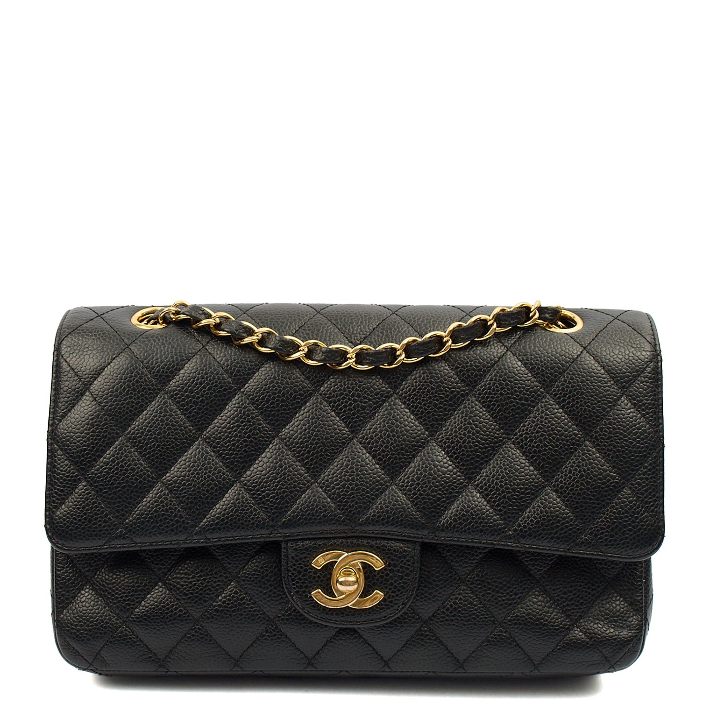 Chanel Shoulder Bag Classic Double Flap - Medium in Black, Caviar Leather — Alternate View 21