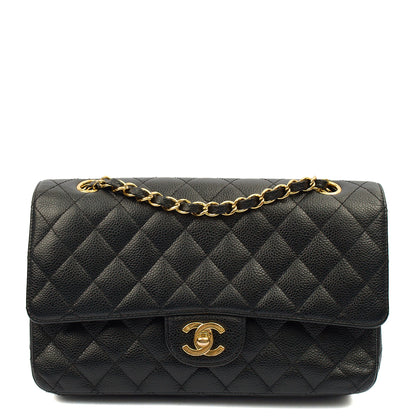 Chanel Shoulder Bag Classic Double Flap - Medium in Black, Caviar Leather — Alternate View 11