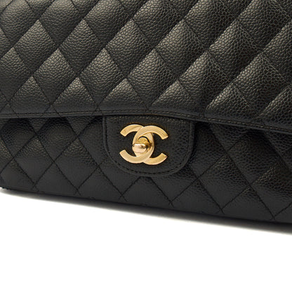Chanel Shoulder Bag Classic Double Flap - Medium in Black, Caviar Leather — Alternate View 28