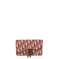 Christian Dior Mini Bag Saddle Belt Pouch in Burgundy, Oblique Jacquard Canvas — Front View