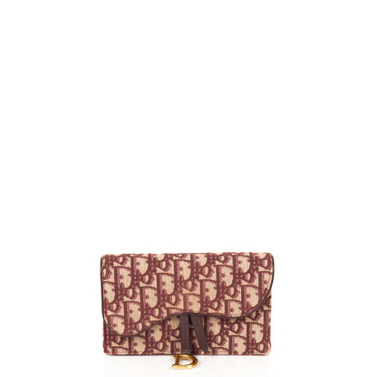 Christian Dior Mini Bag Saddle Belt Pouch in Burgundy, Oblique Jacquard Canvas — Alternate View 8