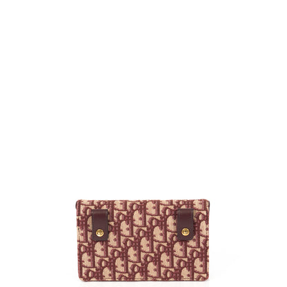 Christian Dior Mini Bag Saddle Belt Pouch in Burgundy, Oblique Jacquard Canvas — Top View