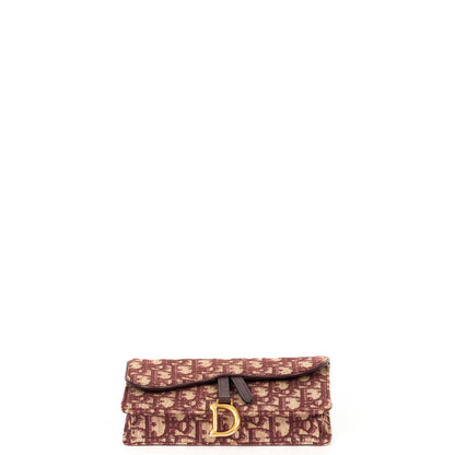 Christian Dior Mini Bag Saddle Belt Pouch in Burgundy, Oblique Jacquard Canvas — Alternate View 7