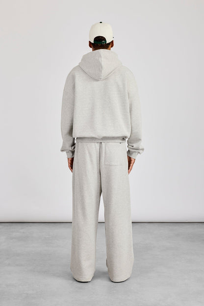 Cernucci Zip Through Boxy Hoodie & Baggy Fit Jogger - Grey Marl — S — Size S — Top View