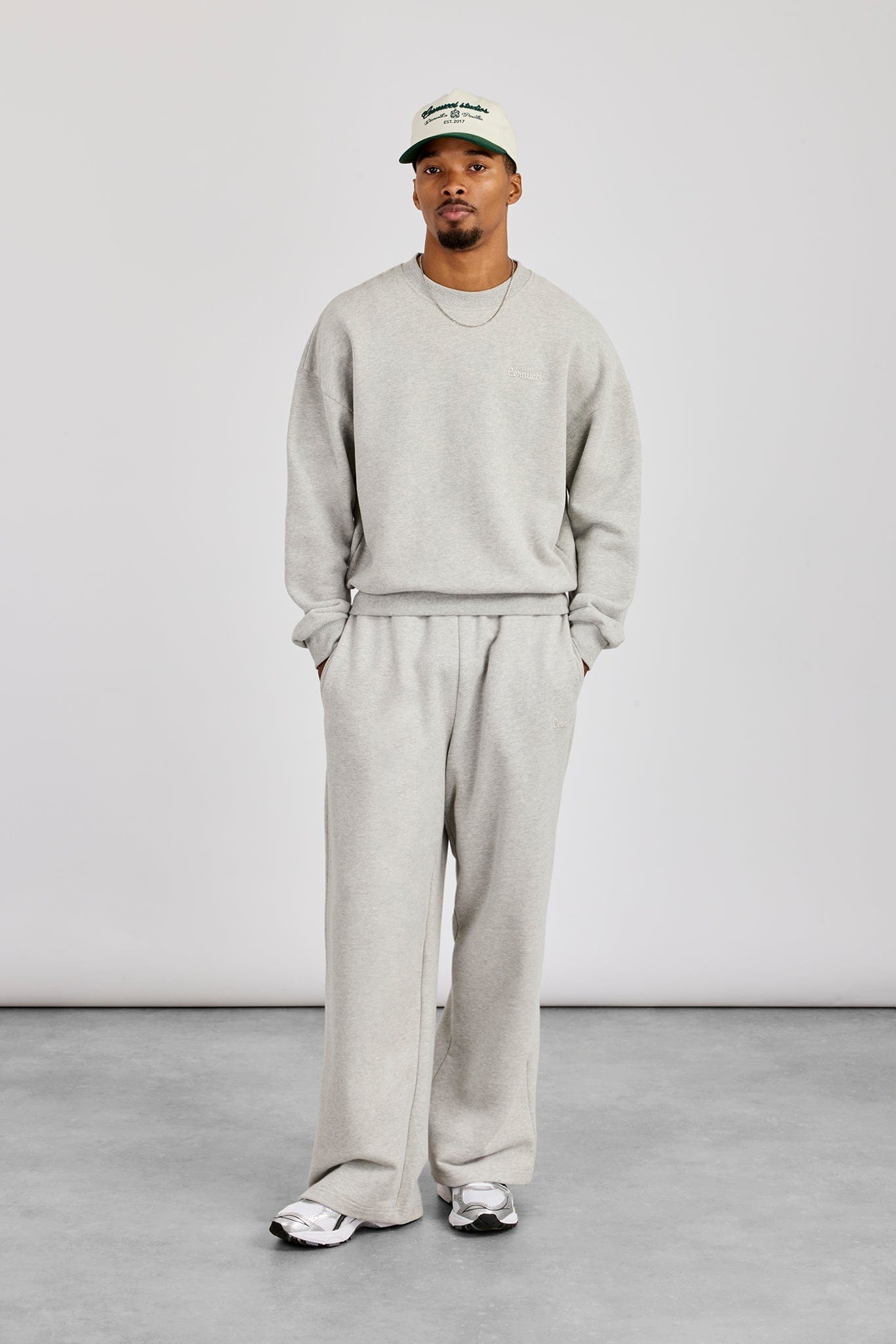 Cernucci Sweater & Baggy Fit Jogger - Grey Marl — S — Size S — Front View