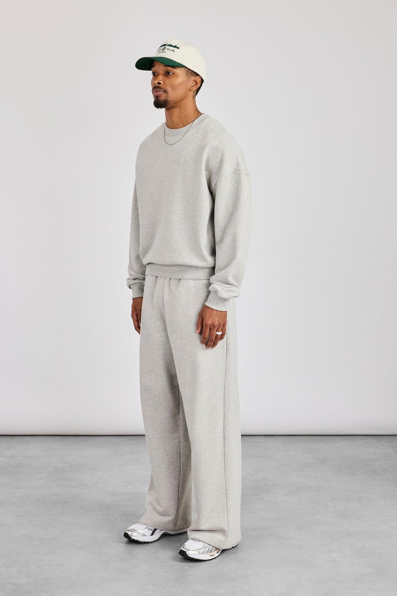 Cernucci Sweater & Baggy Fit Jogger - Grey Marl — S — Size S — Back View