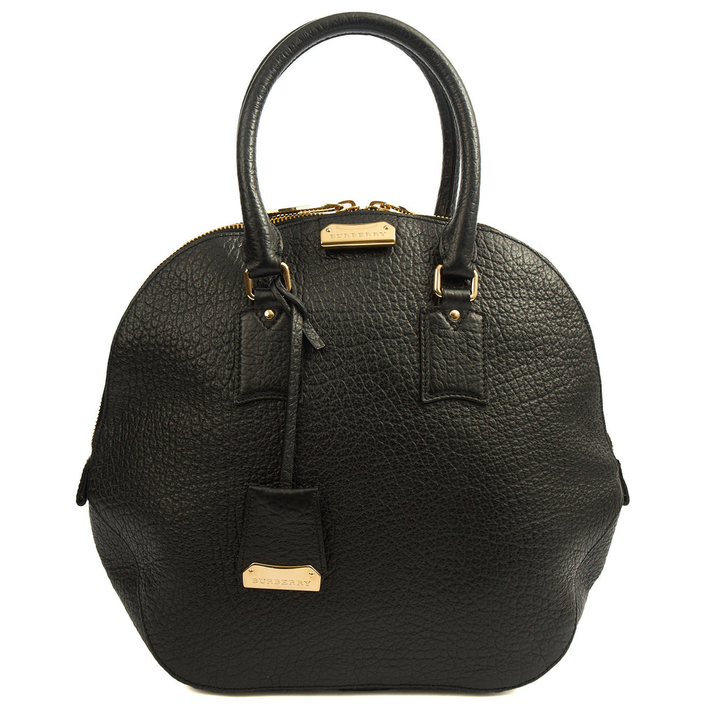 Burberry Tote Orchard Bowling Bag - Large in Black, Leather — Front View
