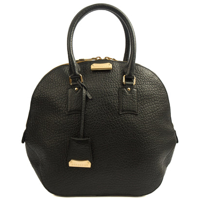 Burberry Tote Orchard Bowling Bag - Large in Black, Leather — Front View
