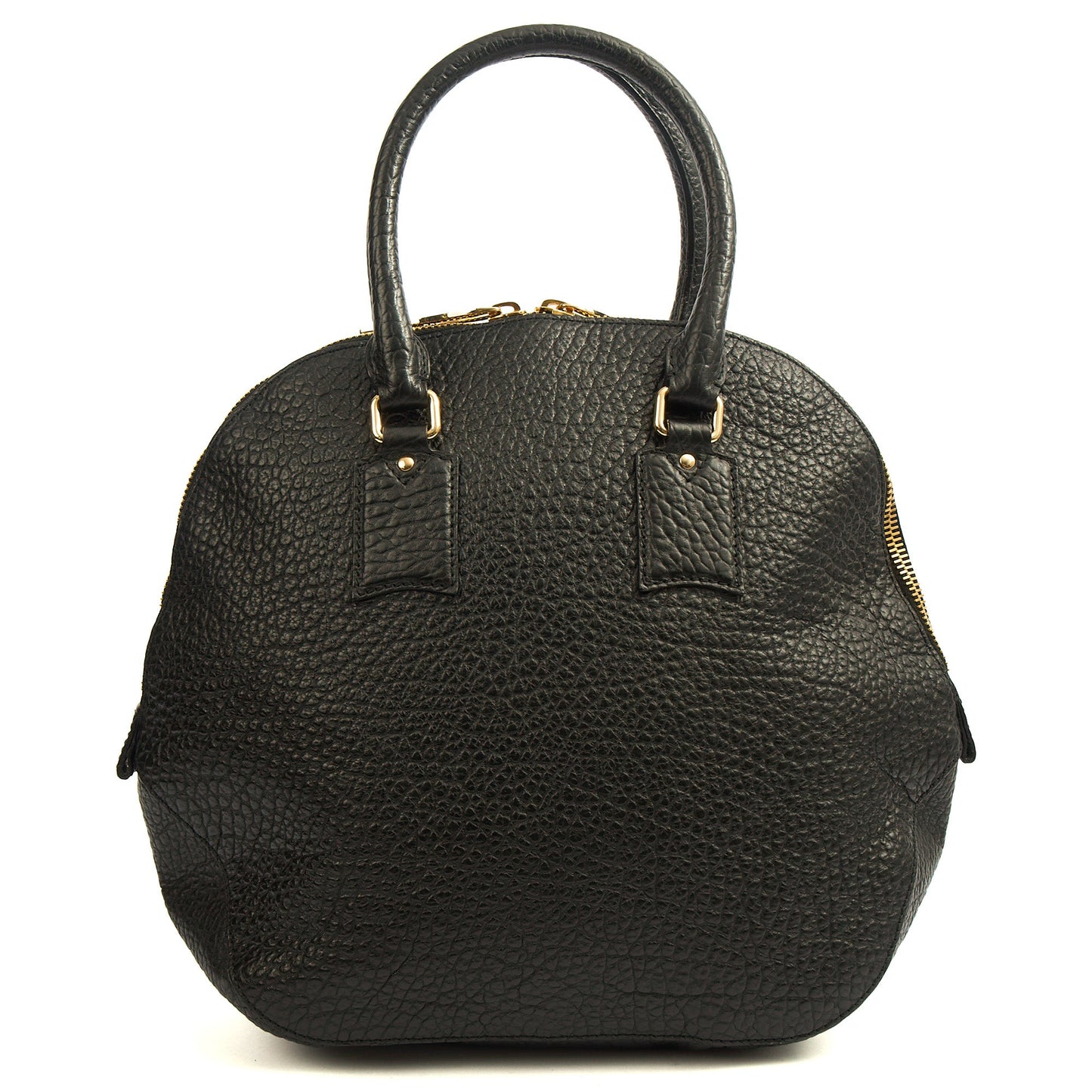 Burberry Tote Orchard Bowling Bag - Large in Black, Leather — Top View