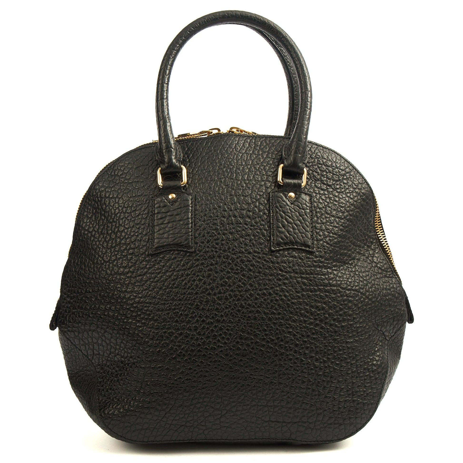 Burberry Tote Orchard Bowling Bag - Large in Black, Leather — Top View