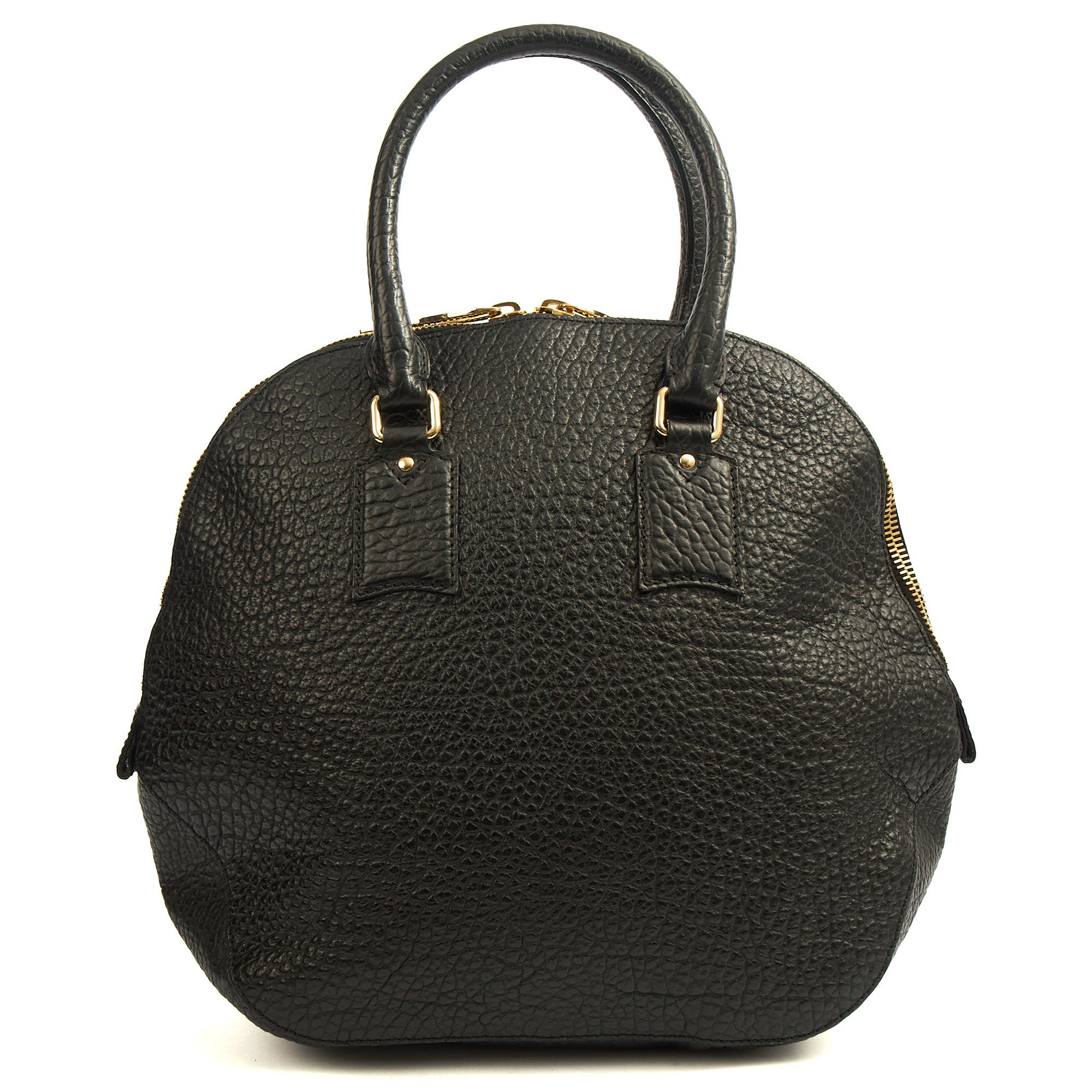 Burberry Tote Orchard Bowling Bag - Large in Black, Leather — Top View