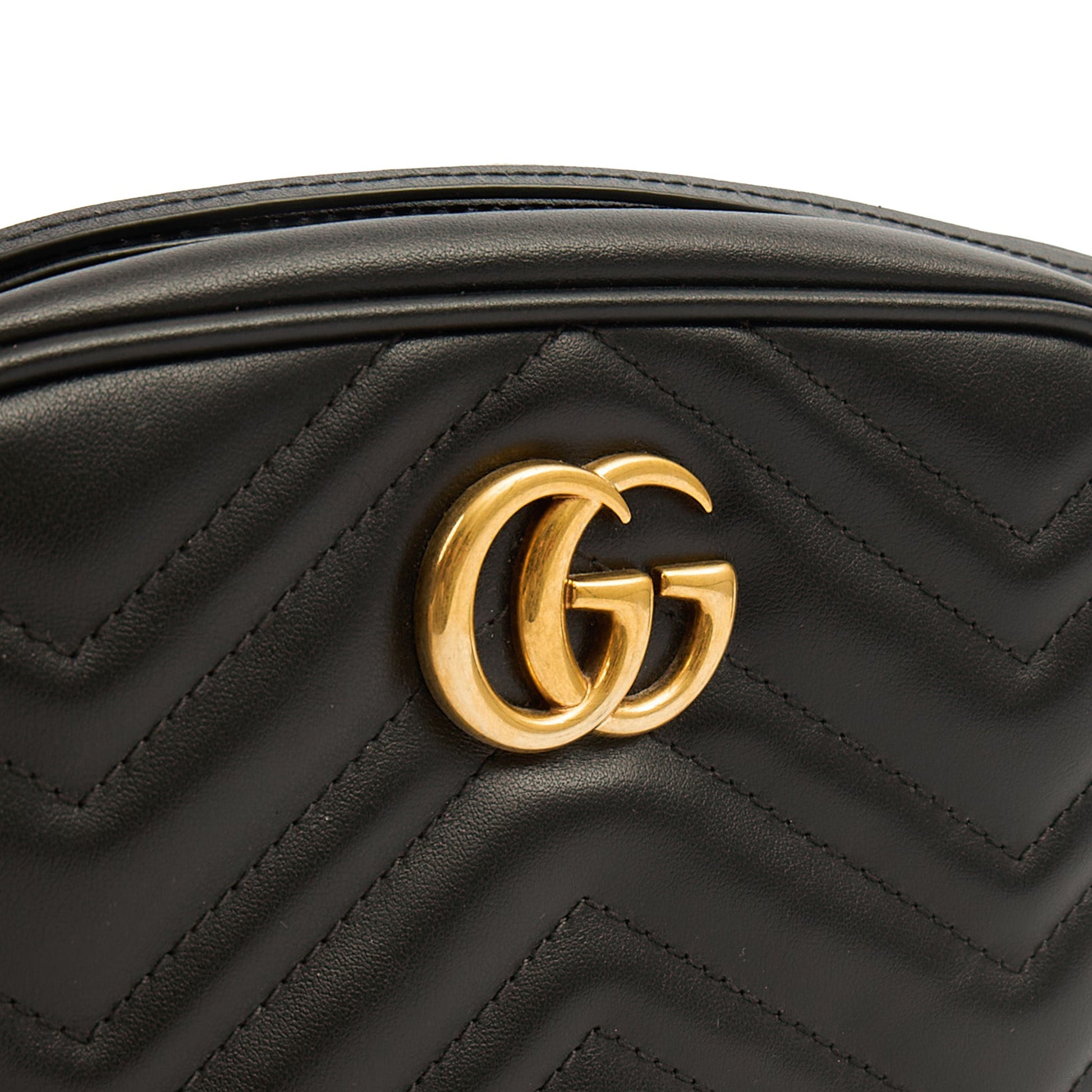 Gucci Cross Body Marmont Shoulder Bag - Mini in Black, Leather — Lifestyle View